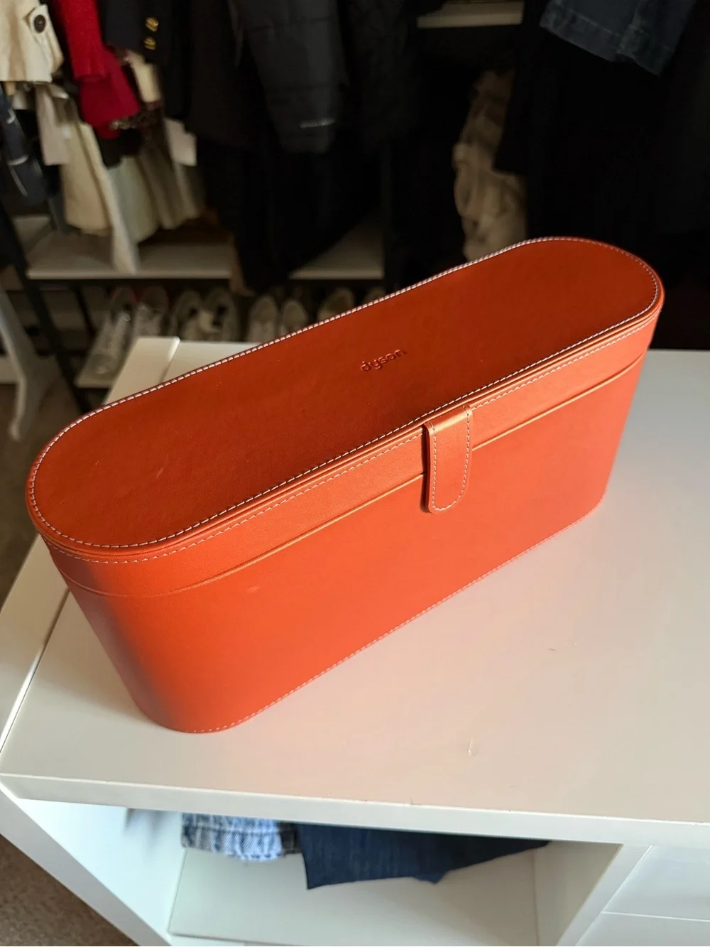 Dyson Leather Storage Box Case in Camel Brown OS